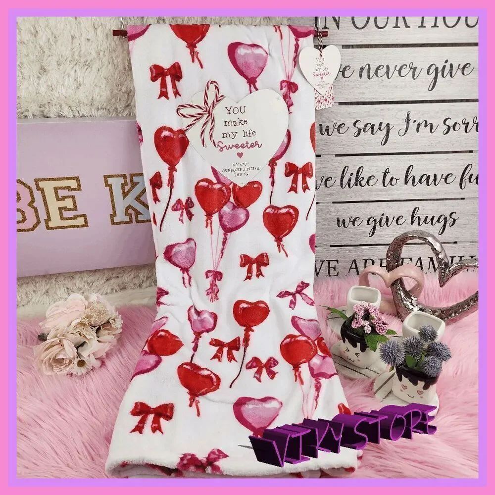 NWT Cozy Oversized Plush Throw 50x60 You Make My Life Sweeter #7216 💖 NWT